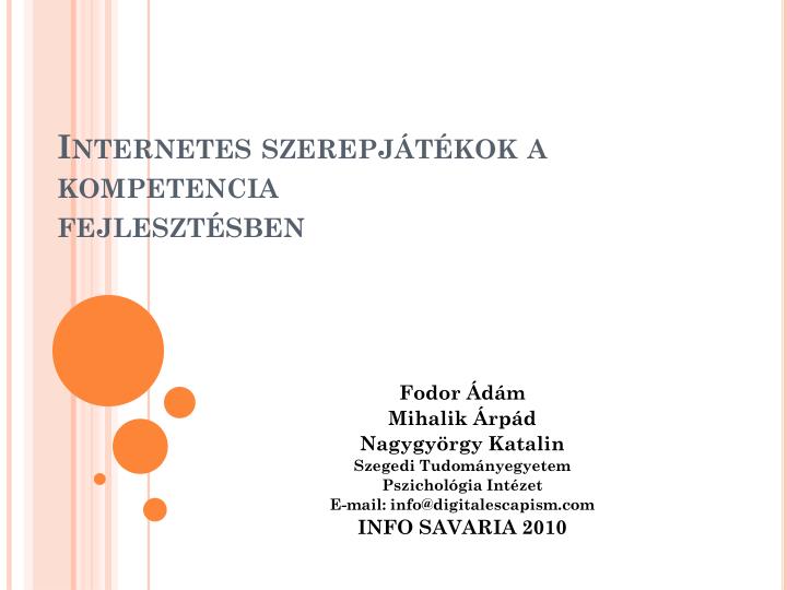 internetes szerepj t kok a kompetencia fejleszt sben