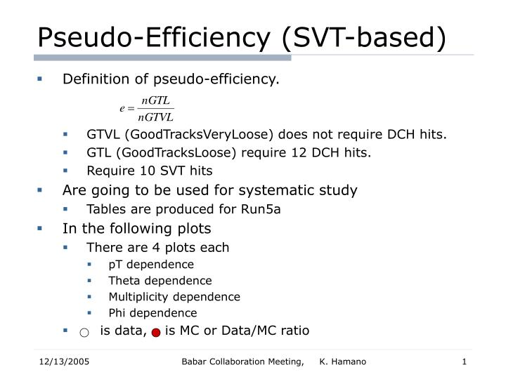 pseudo efficiency svt based