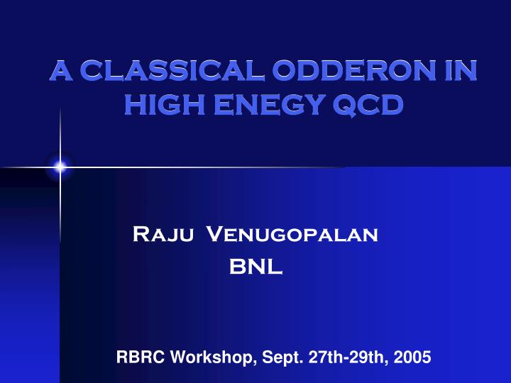 a classical odderon in high enegy qcd