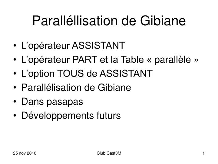 parall llisation de gibiane