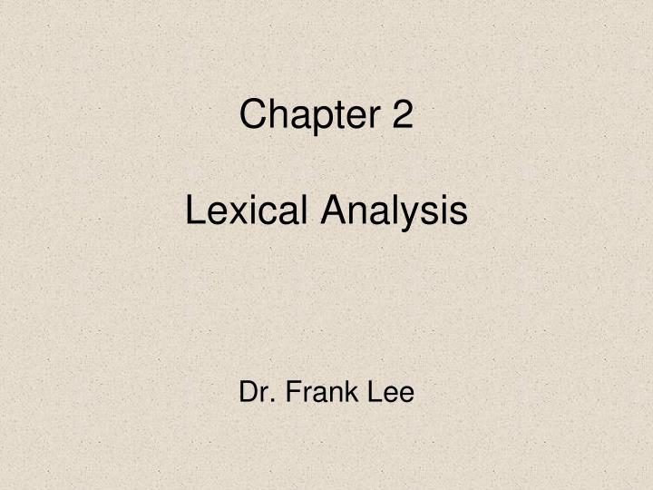 chapter 2 lexical analysis