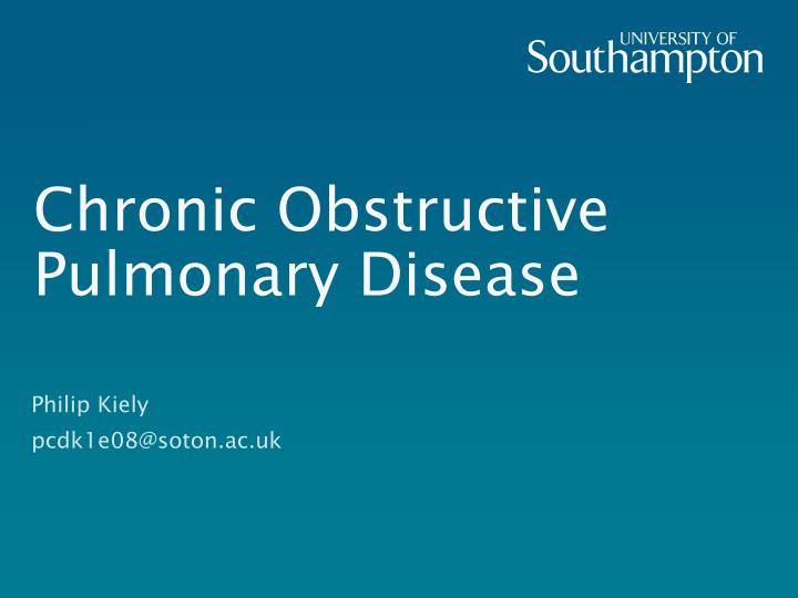 chronic obstructive pulmonary disease
