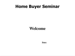 Home Buyer Seminar