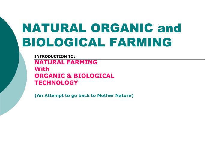 natural organic and biological farming