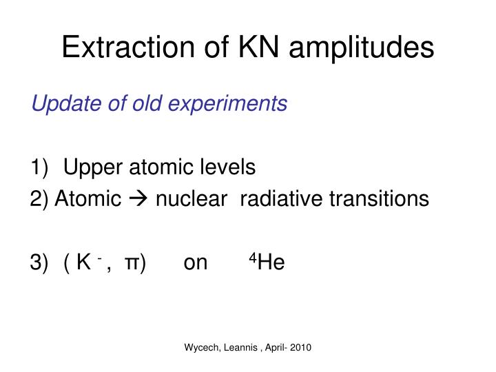 extraction of kn amplitudes