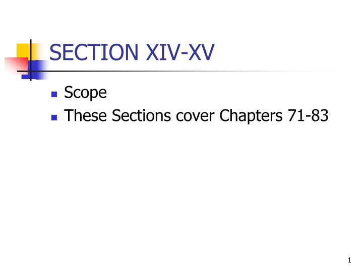 section xiv xv