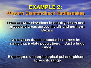 EXAMPLE 2: Western Diamondback Rattlesnakes