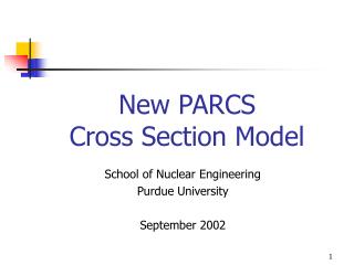 New PARCS Cross Section Model