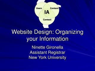 Website Design: Organizing your Information