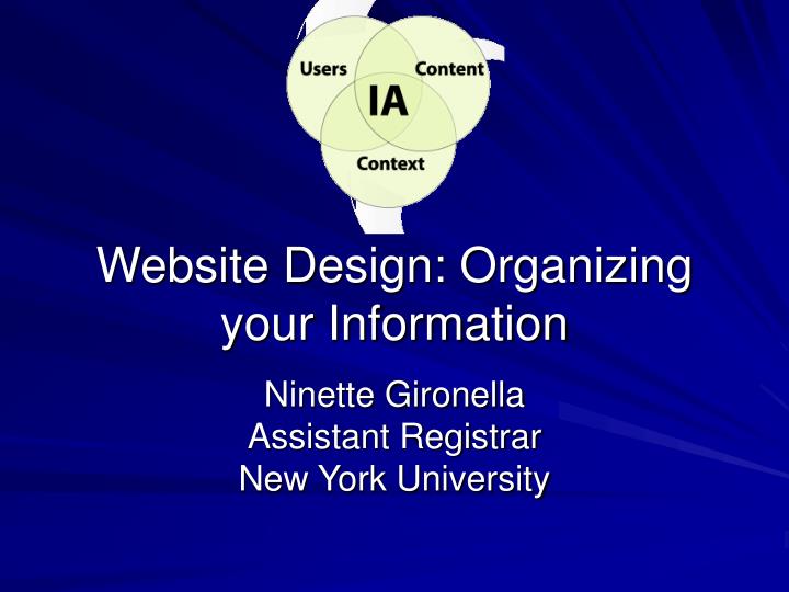 website design organizing your information