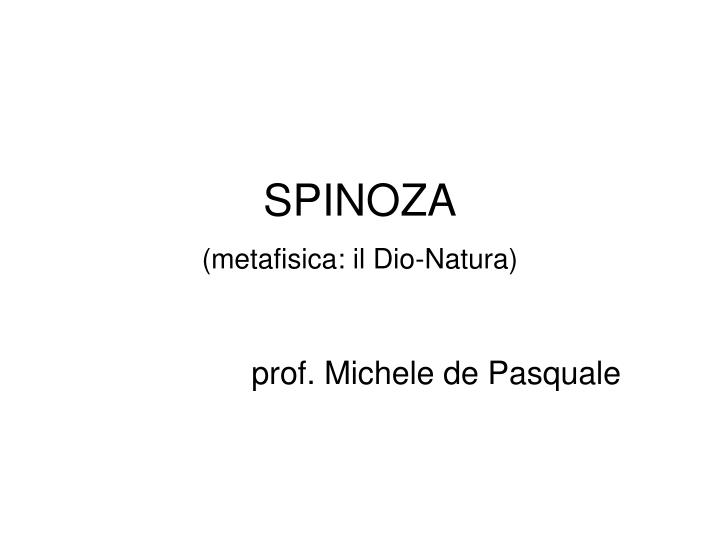 spinoza metafisica il dio natura