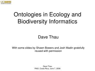 Ontologies in Ecology and Biodiversity Informatics