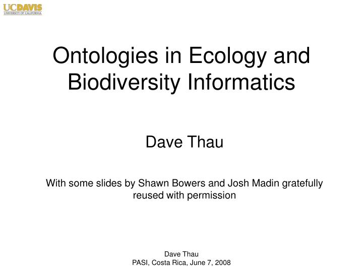 ontologies in ecology and biodiversity informatics