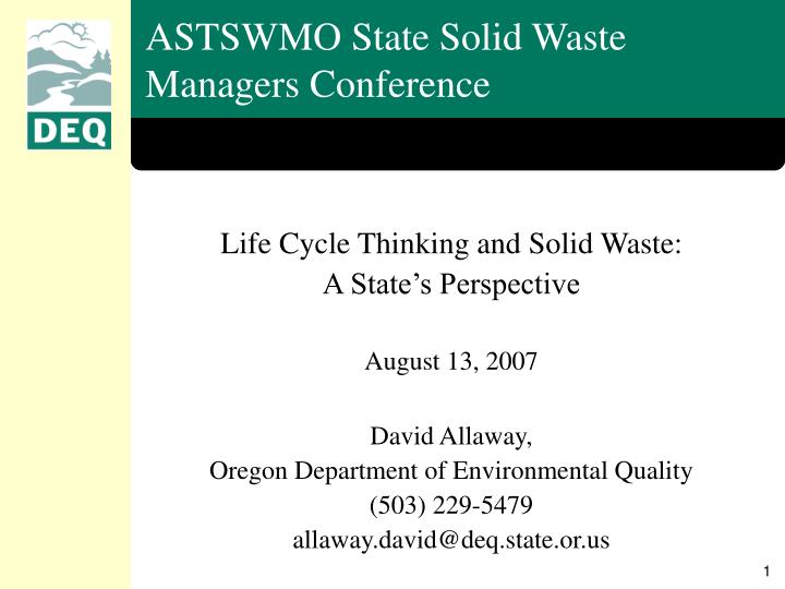 astswmo state solid waste managers conference