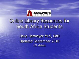 Online Library Resources for South Africa Students