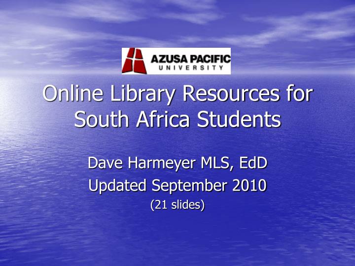 online library resources for south africa students