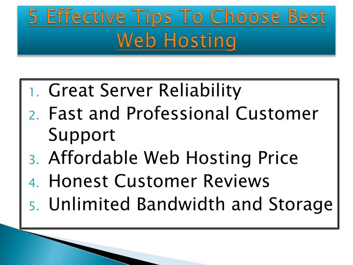 5 effective tips to choose best web hosting