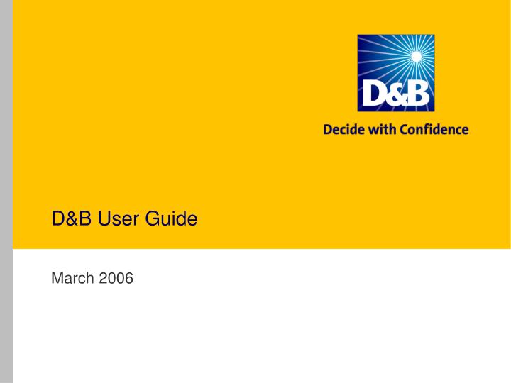 d b user guide
