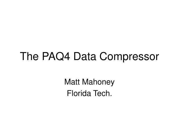 the paq4 data compressor