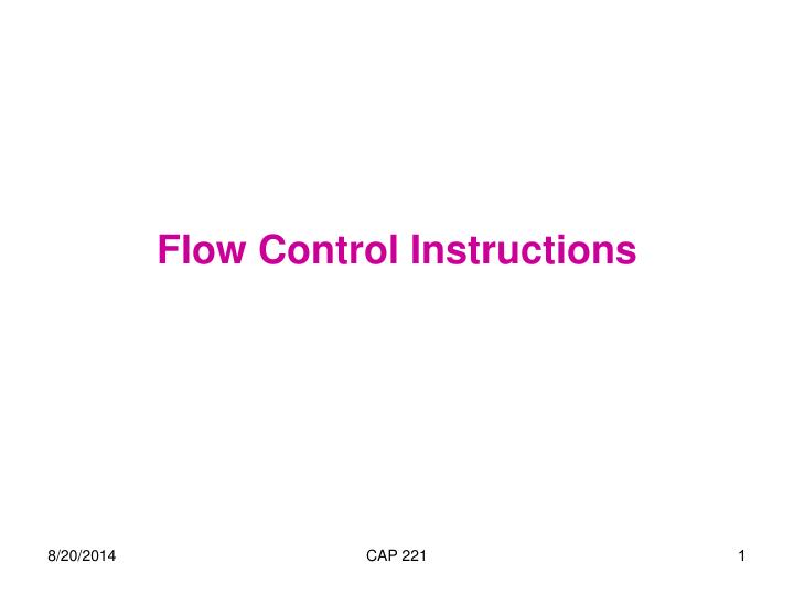 flow control instructions