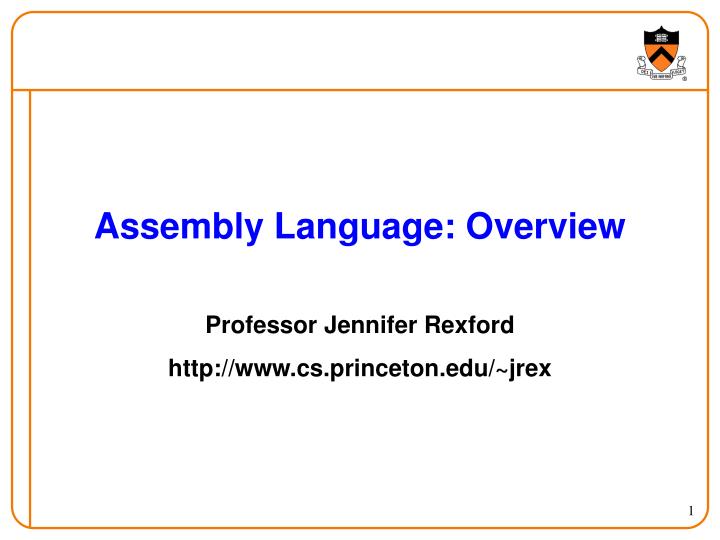 assembly language overview