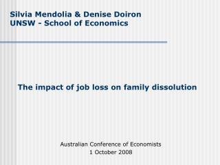 The impact of job loss on family dissolution