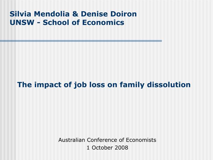 the impact of job loss on family dissolution