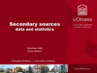 Secondary sources data and statistics