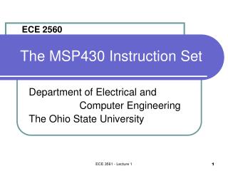 The MSP430 Instruction Set