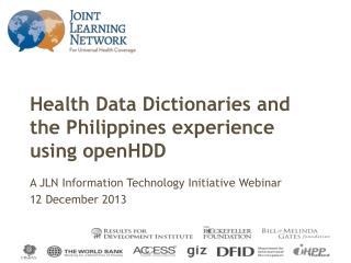 Health Data Dictionaries and the Philippines experience using openHDD