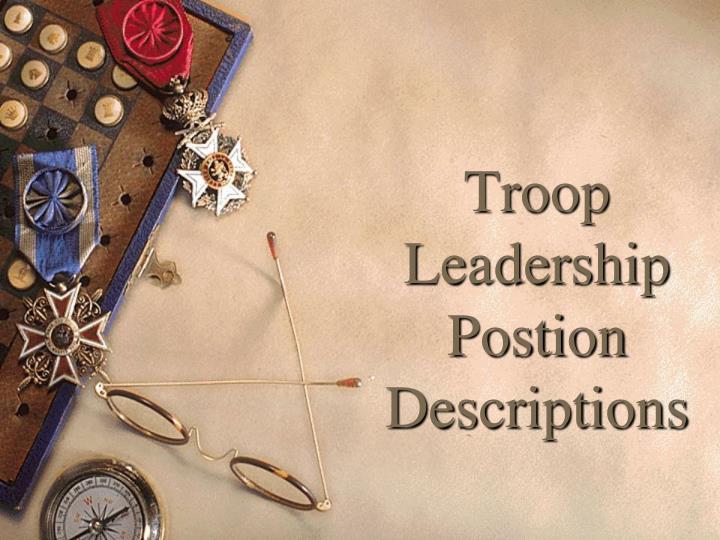 troop leadership postion descriptions