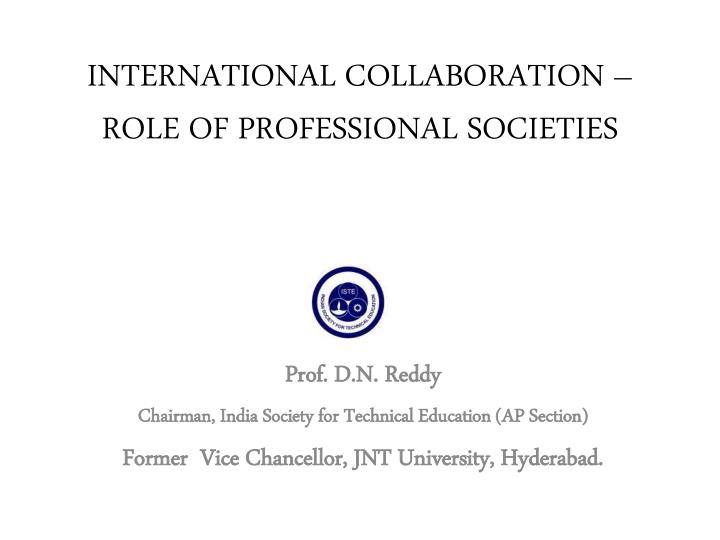 international collaboration role of professional societies