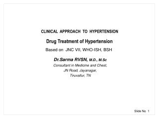 CLINICAL APPROACH TO HYPERTENSION