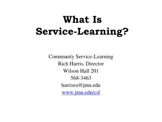 What Is Service-Learning?