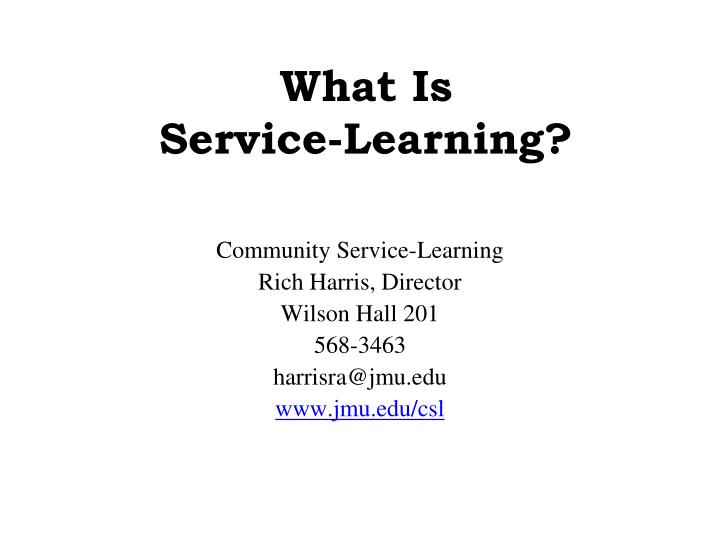 what is service learning