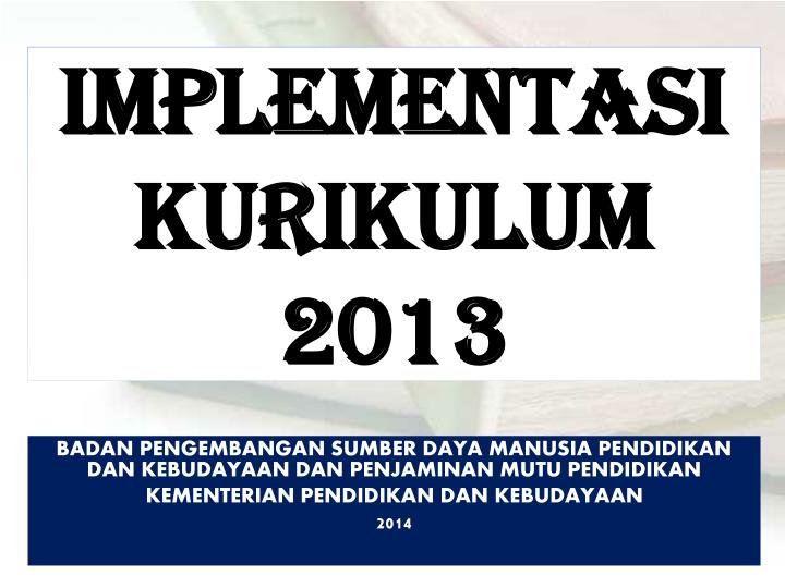 implementasi kurikulum 2013
