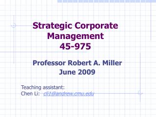Strategic Corporate Management 45-975