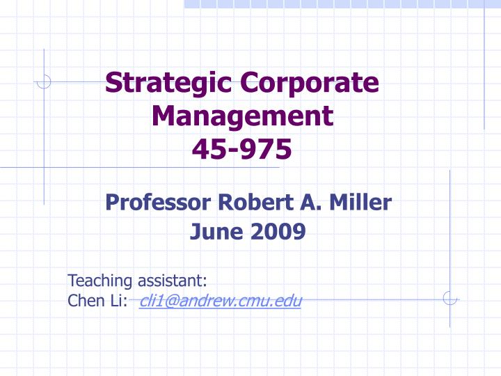 strategic corporate management 45 975