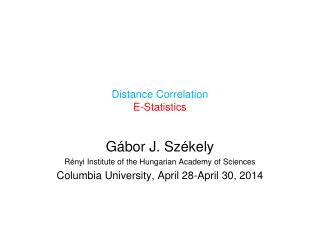 Distance Correlation E-Statistics