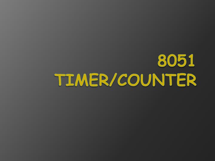 8051 timer counter