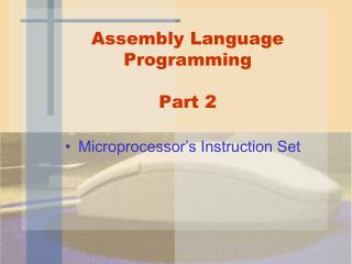 Assembly Language Programming Part 2