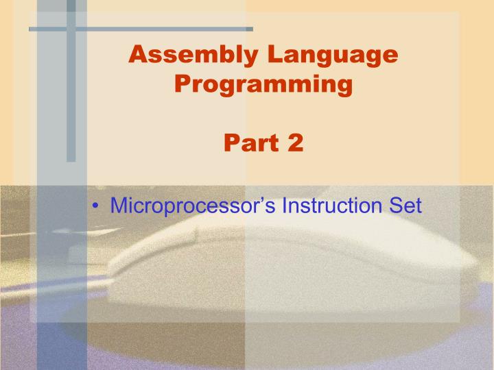 assembly language programming part 2