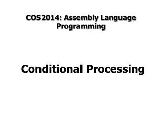 COS2014: Assembly Language Programming