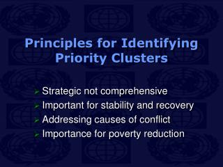 Principles for Identifying Priority Clusters