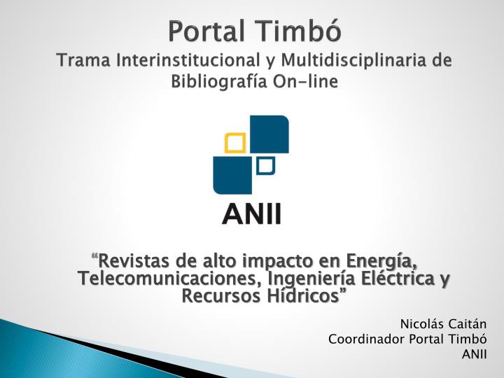 portal timb trama interinstitucional y multidisciplinaria de bibliograf a on line