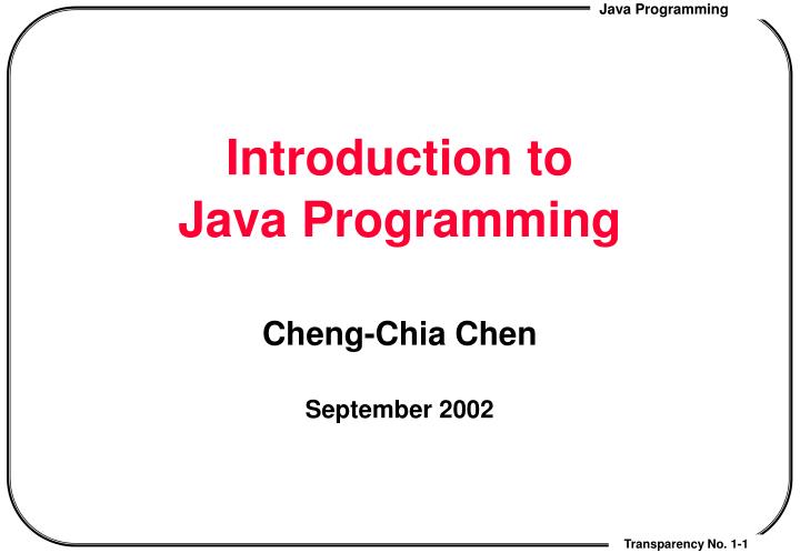 introduction to java programming