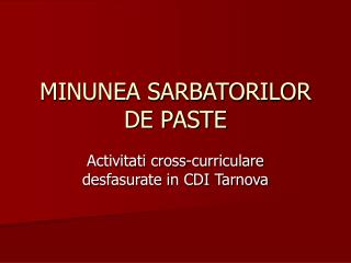 minunea sarbatorilor de paste