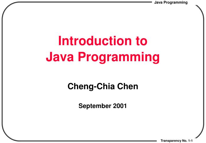 introduction to java programming