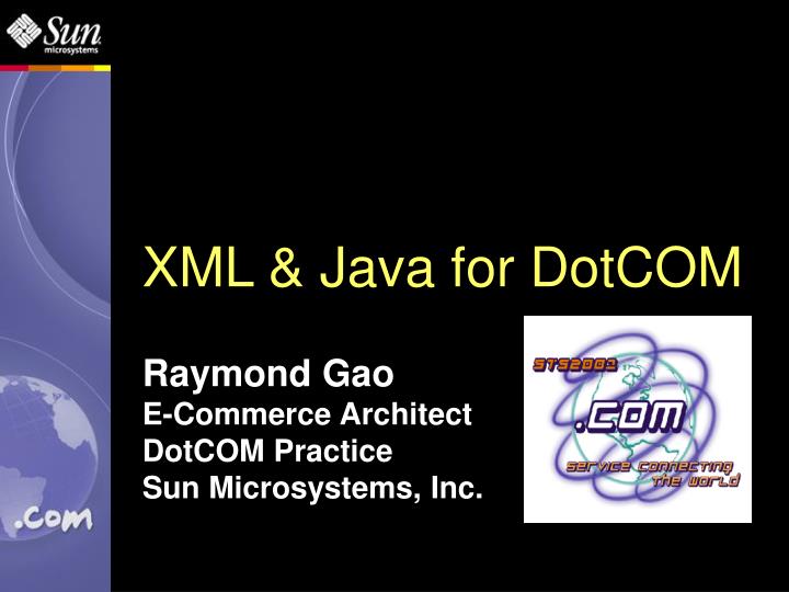 xml java for dotcom