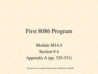 First 8086 Program
